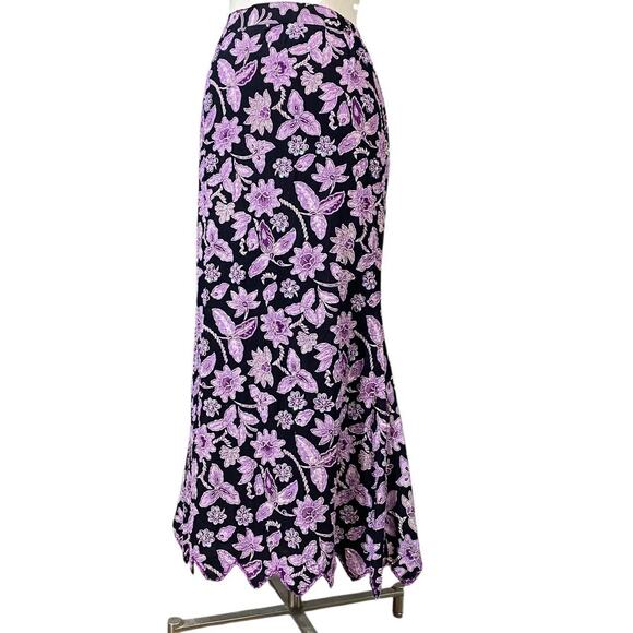 Gorgeous Vintage Beaded Purple Dark Fairy Whimsygoth Trumpet Maxi Skirt - Picture 3 of 8